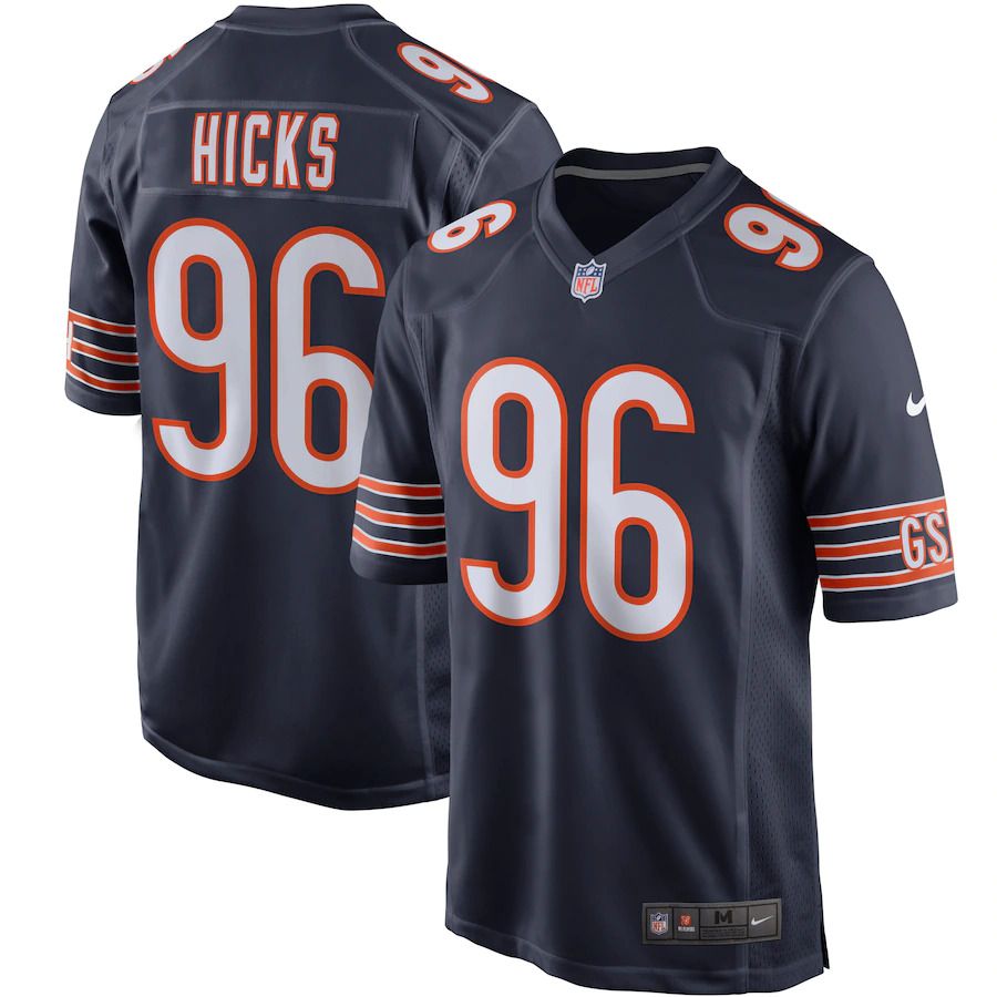 Cheap Men Chicago Bears 96 Akiem Hicks Nike Navy Player Game NFL Jersey